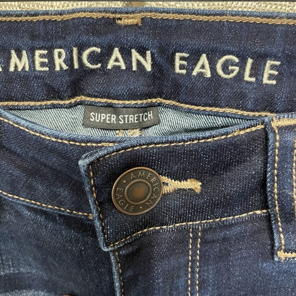 American Eagle HI-RISE JEGGING Jeans Women's 4R Blue Dark Wash Stretch Denim - Picture 7 of 11